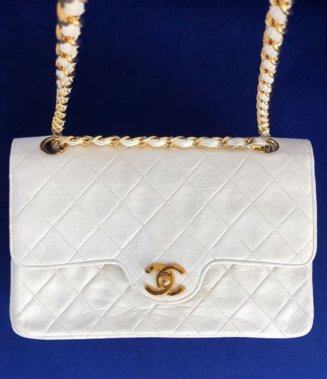 chanel white tote bag|white chanel bag vintage.